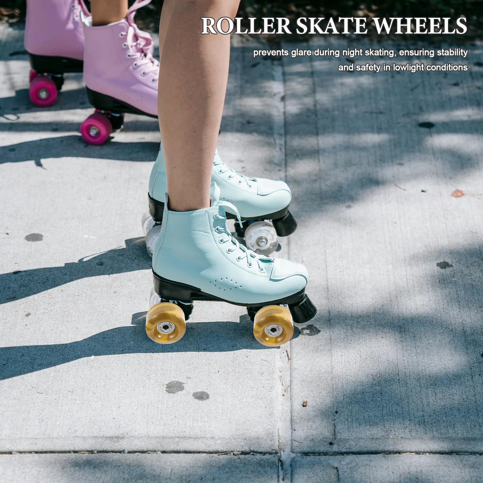 

4Pcs Vibrant Mixed Dual-Color Roller Skating Wheels 82A Nonluminous High-Grip Quad Skate Wheels for Training Leisure Outdoor