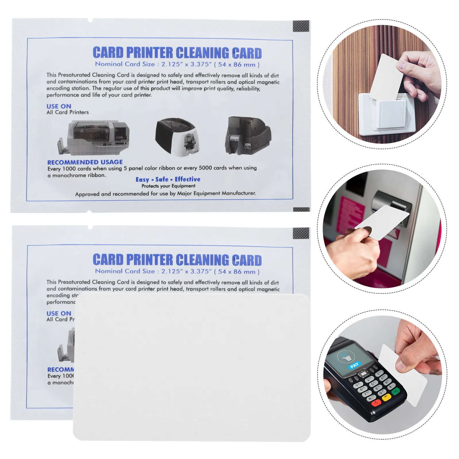 

10Pcs Cleaning Card Reusable Credit Card Reader Cleaner Pos Terminal Cleaner Magnetic Optical Head Cleaning Supply Tool