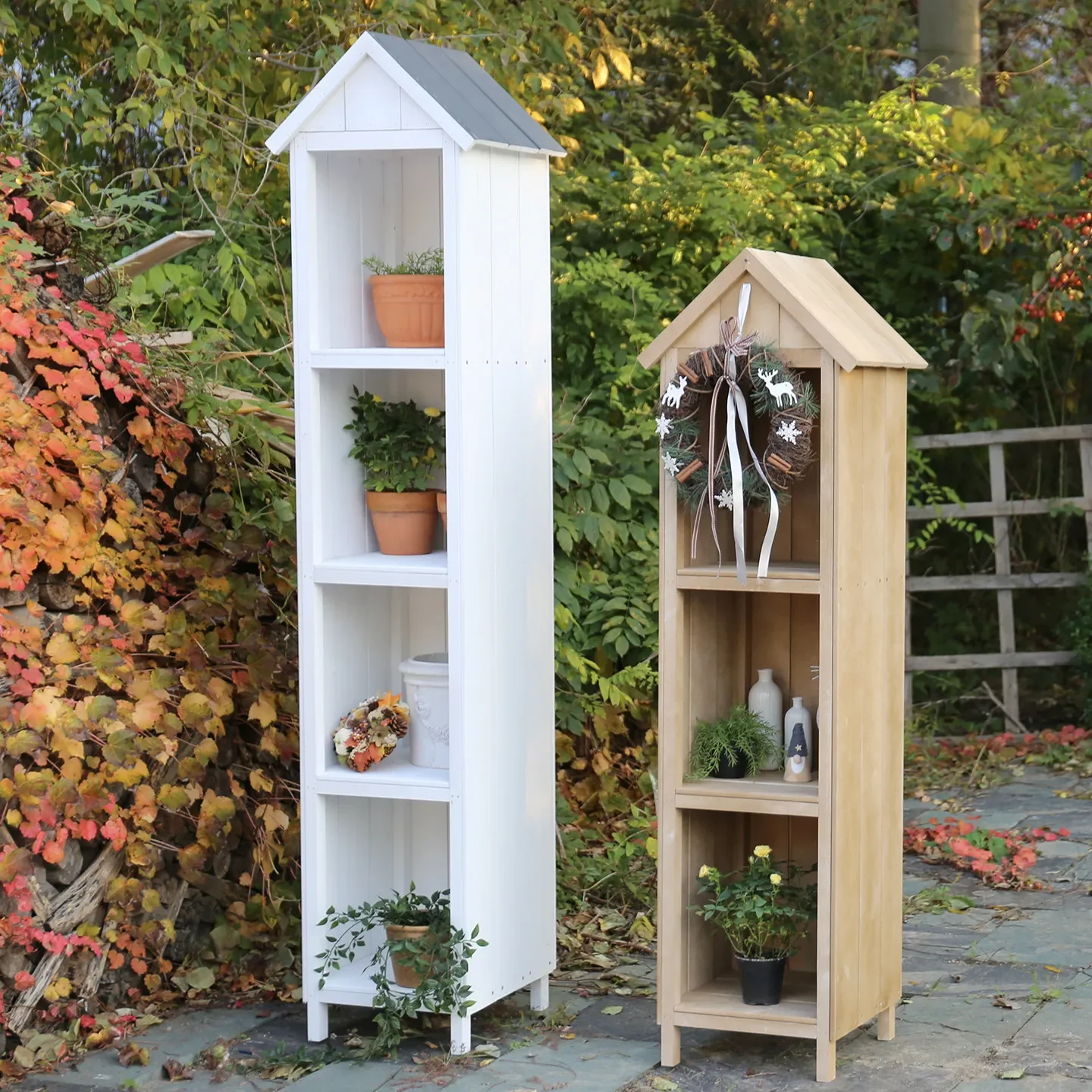 Anti-corrosion wood flower rack shelving, outdoor tool rack, flower pot rack, storage rack, storage cabinet, stand, garden, cour