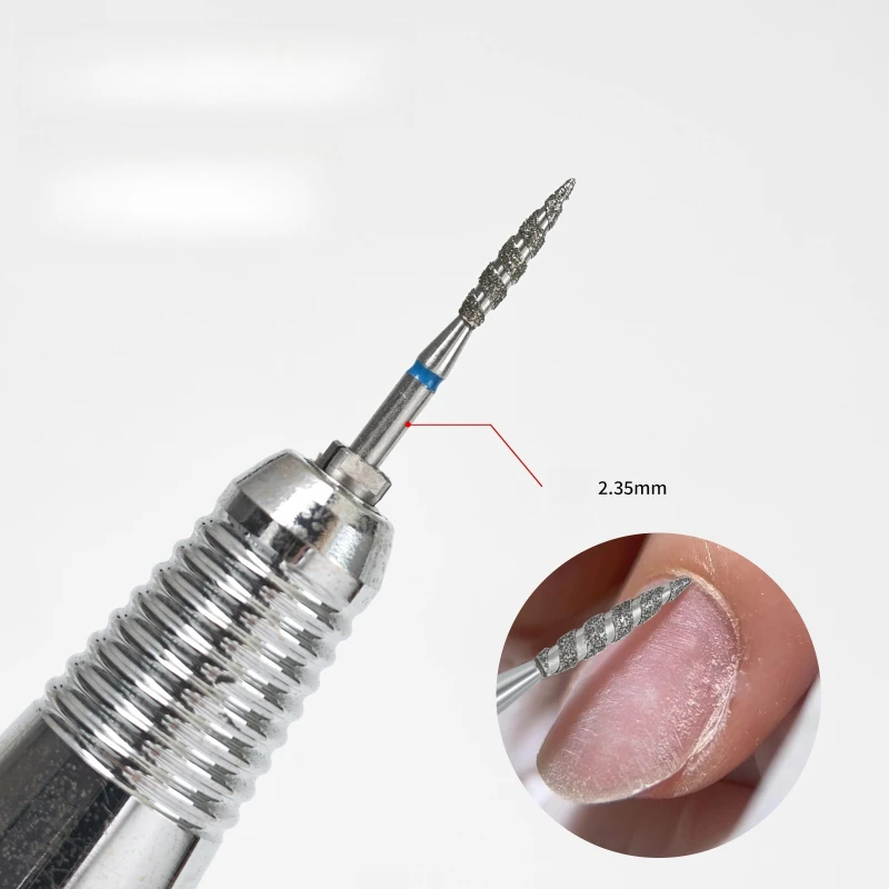 1Pc/Box Tornado Flame Diamond Nail Drill Bit Milling Cutters Pedicure Diamond Burrs for Electric Polisher Accessories Nail Tools