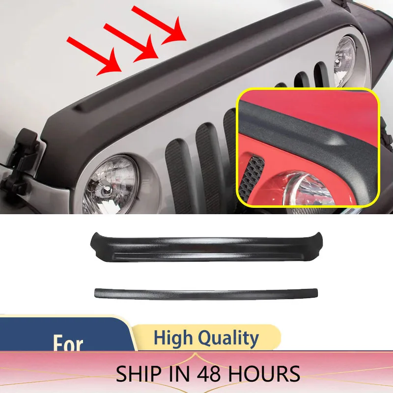High Quality Front Hood Stone Guard for Jeep Wrangler JK 2007 2008 2009 2010 2012-2017 Air Deflector Bug Shield Exterior Accesso