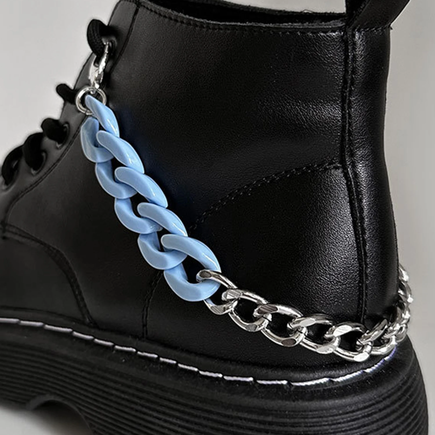 28cm Acrylic Chunky Link Chains DIY Charms For Shoes Decoration MartinBoots Canvas Sneakers Shoe Buckles Accessories 1Pc image 5
