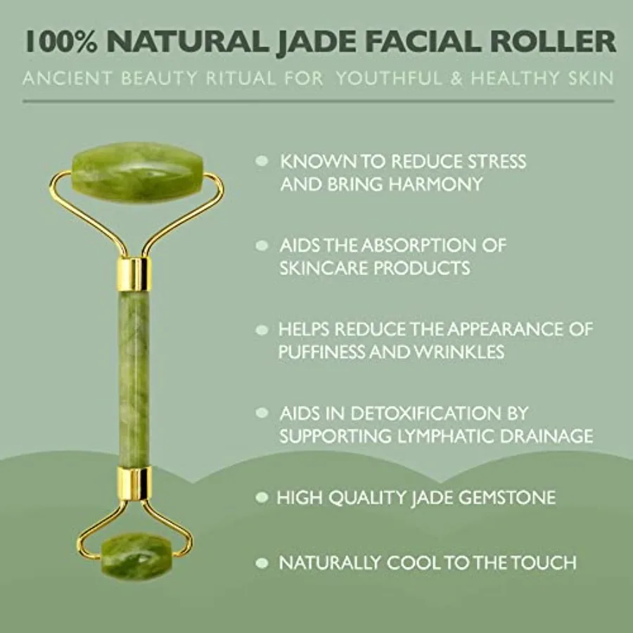 Ice Face Mask + Jade Roller Beauty Roller Face Neck Massage Tool Stone Face Roller Facial Mask Set for Wrinkles Fine Lines Anti