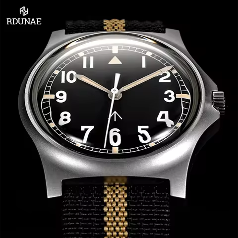 RDUNAE 2025 new RA01 military retro men's quartz watch K1 mineral glass stainless steel waterproof 5Bar luminous C3 reloj hombre