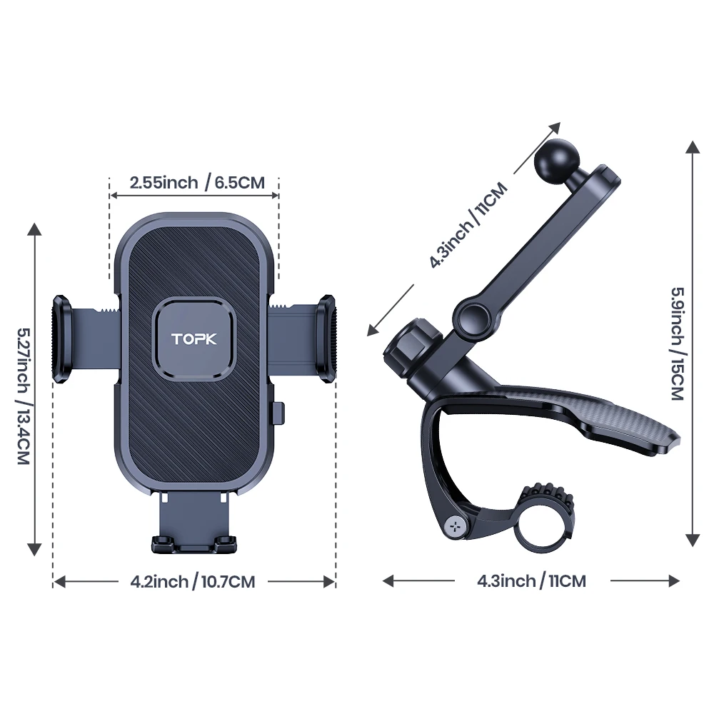 TOPK Armaturenbrett-Autotelefonhalterung Einfacher Clip HUD-Halterung Sicheres Fahren GPS-Halterung Universeller Ständer für iPhone 15 14 Samsung Xiaomi – Detail 7