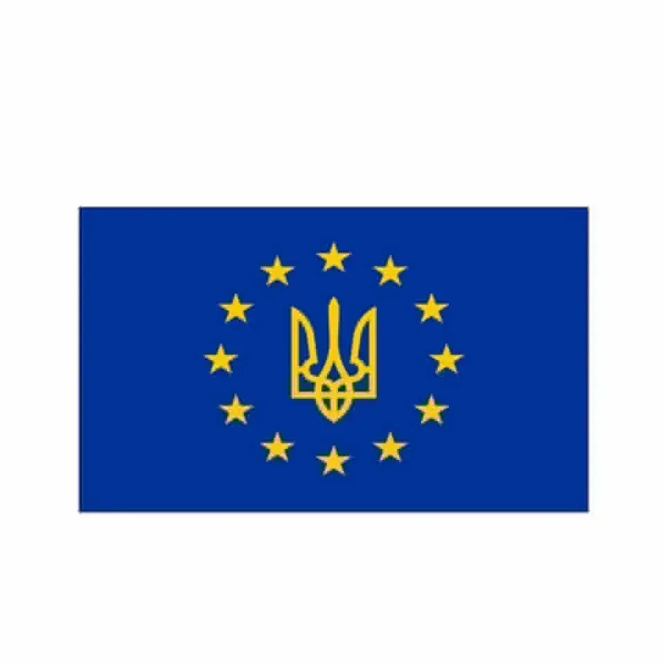 EU Ukraine Flag 90x150cm Durable Polyester Outdoor Banner for Solidarity Events EU Support Wall Garden International Day Decor