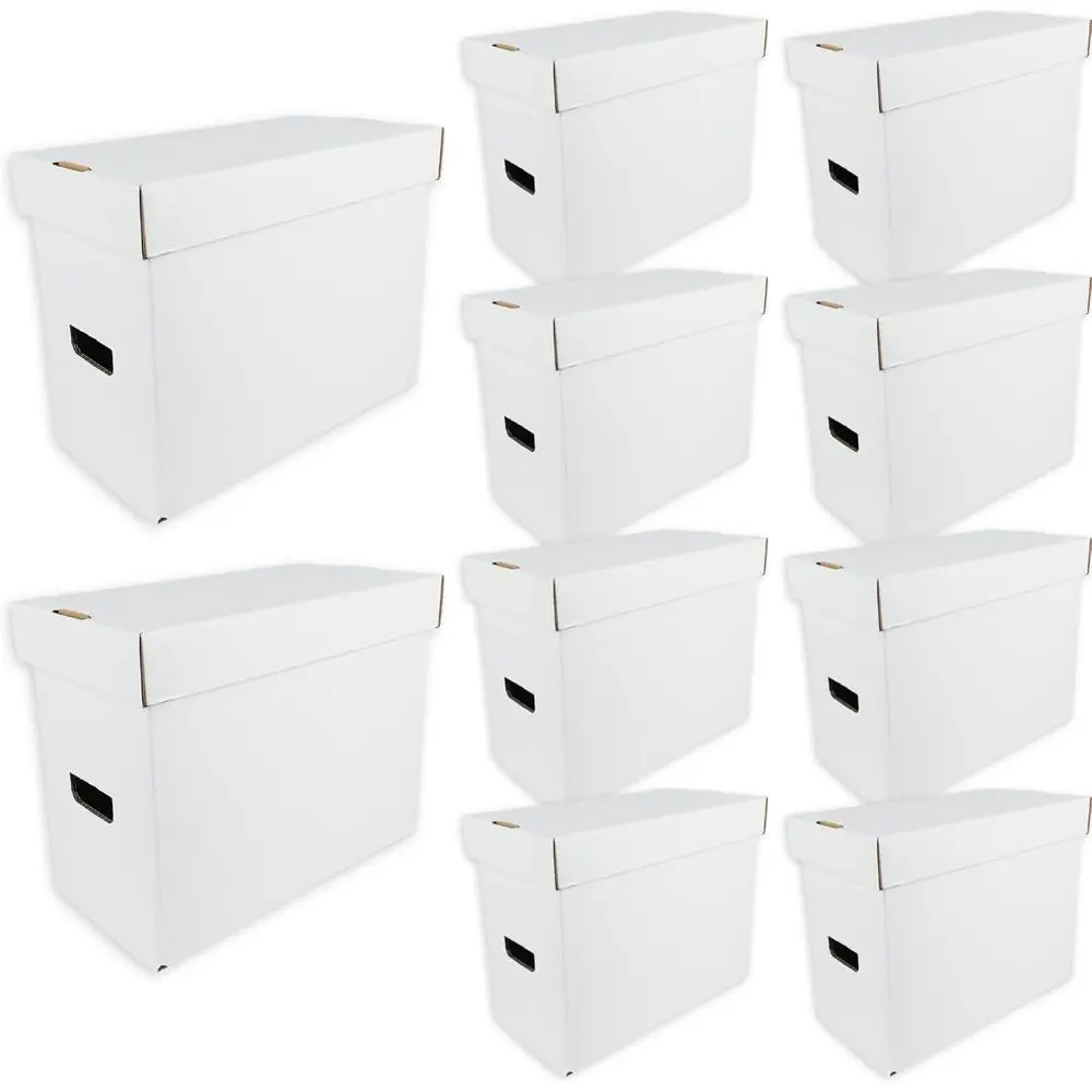 

Heavy-Duty Comic Book Storage Boxes - 10-Pack, Holds 35-40 Graded Comics, 200 lb Test White Cardboard, Made in USA