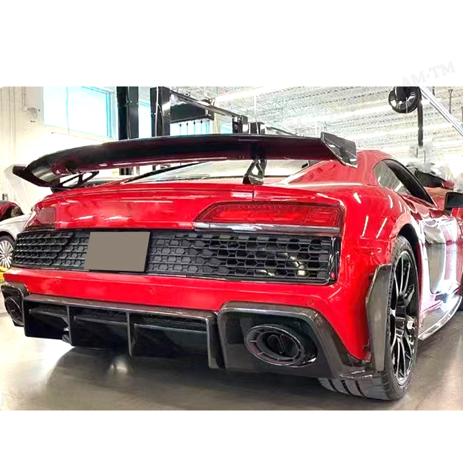 

For Audi R8 2023+ Car Rear Bumper Lip Diffuser Spoiler Parts Dry Carbon Fiber Upgrade Body kit Car Accessories