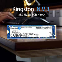 Kingston NV3 M.2 2280 NVMe SSD | PCIe 4.0 Gen 4x4 | 480GB-512GB Até 5000 MB/s | 960GB-1TB 6000MB/S SNV3S