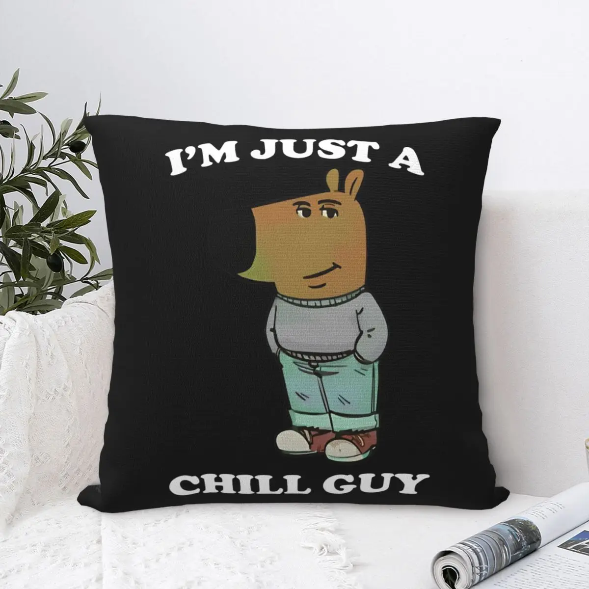 Chill Guy Meme Pillow Covers Sofa Cushion Case Creative Pillowcase 45*45