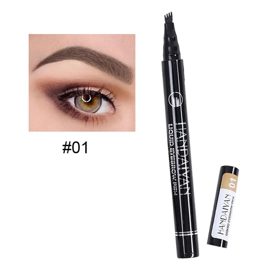 2 Pack of 4 Microblading Eyebrow Pencil Micro Fork Tip Waterproof Color 3D