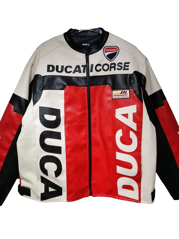 

Retro American Motorcycle Riding Leather Jaet Men's Women's Cotton Padded Racing Suit Top Casual Loose Fit Youth Sle