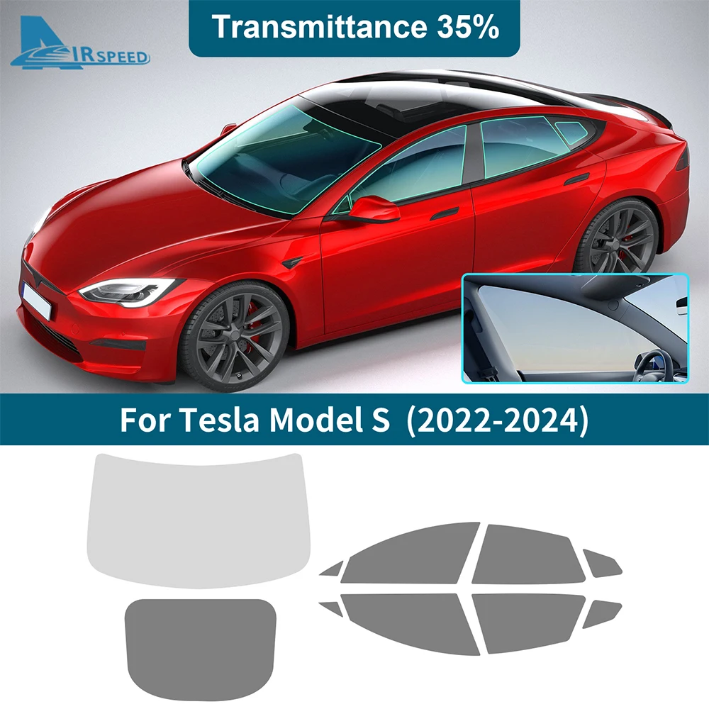 

Solar UV Protector Summer Tint Film For Tesla Model S ModelS 2022 2023 2024 Car Front Rear Side Window Accessories