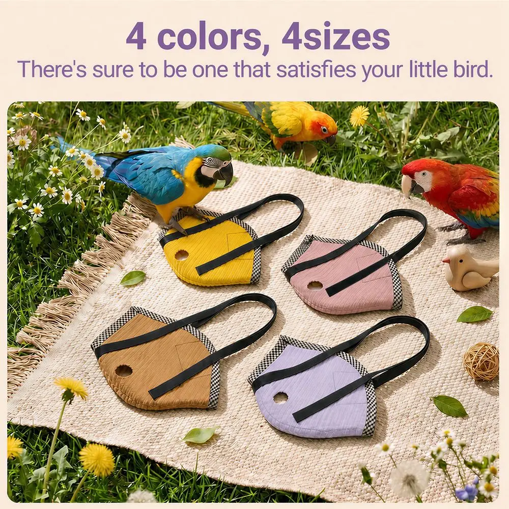 Soft Parrot Vest Carrier Lightweight Windproof Outdoor Parrot Harness Anti Escape Comfortable Portable Bird Backpack Training