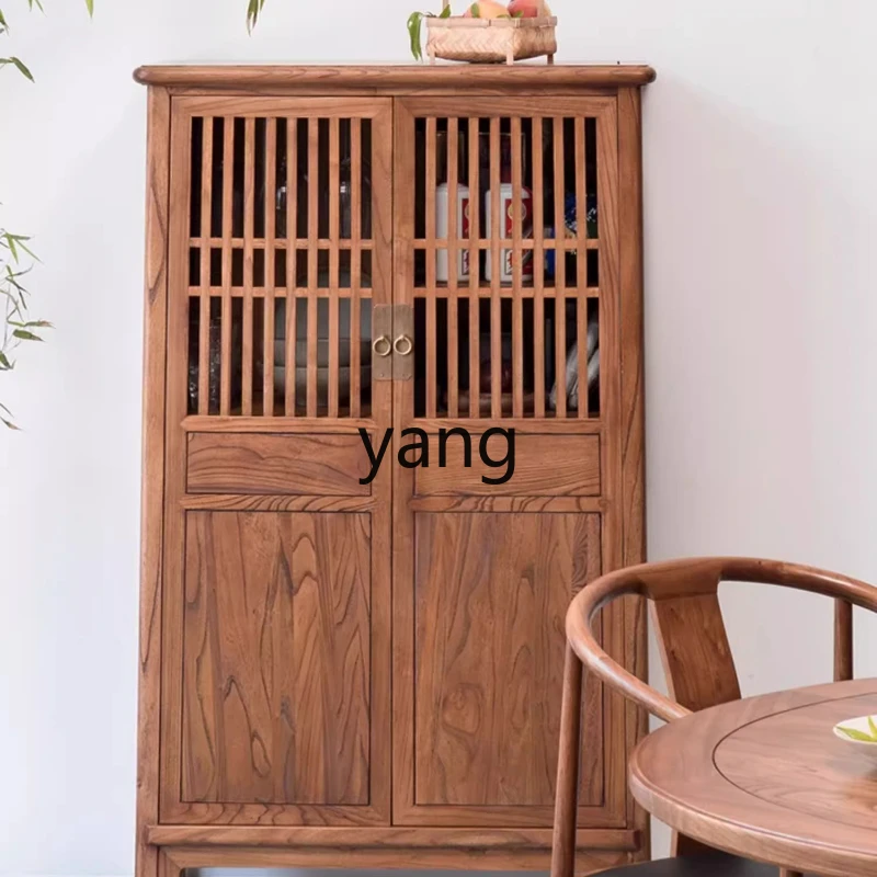 

YHM Solid Wood Sideboard Kitchen Storage Ancient Simple Wall-Mounted Cabinet