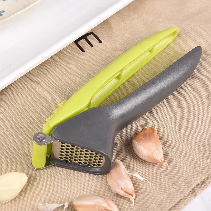 Stainless Steel Garlic Press Plastic Handle Garlic Masher Garlic Press Crusher Vegetables Ginger Squeezer Handheld Mincer Ginger