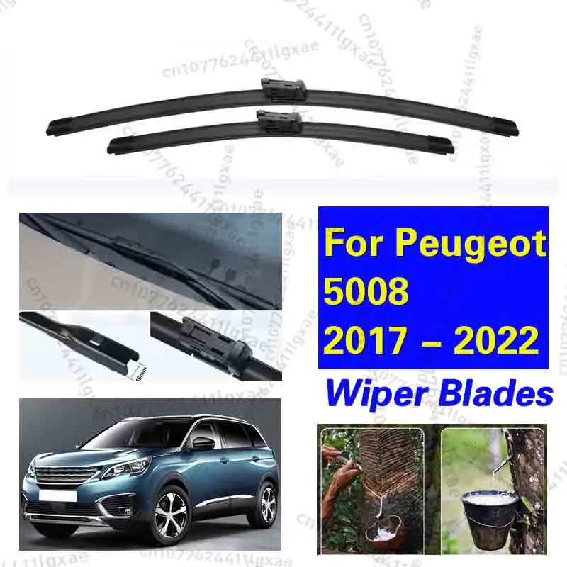 

2pcs For Peugeot 5008 2017 - 2022 2nd 2 Gen Car Front Wiper Blades Windscreen Windshield Brushes Car Accessories 2021 28"+16"