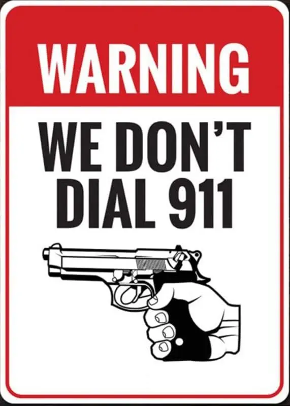 We Dont Dial 911, Gun Warning Sign, 2nd Amendment Rights, Lovers, House Decor, Beware Sign - Quality Aluminum Metal es,Fun Kitch