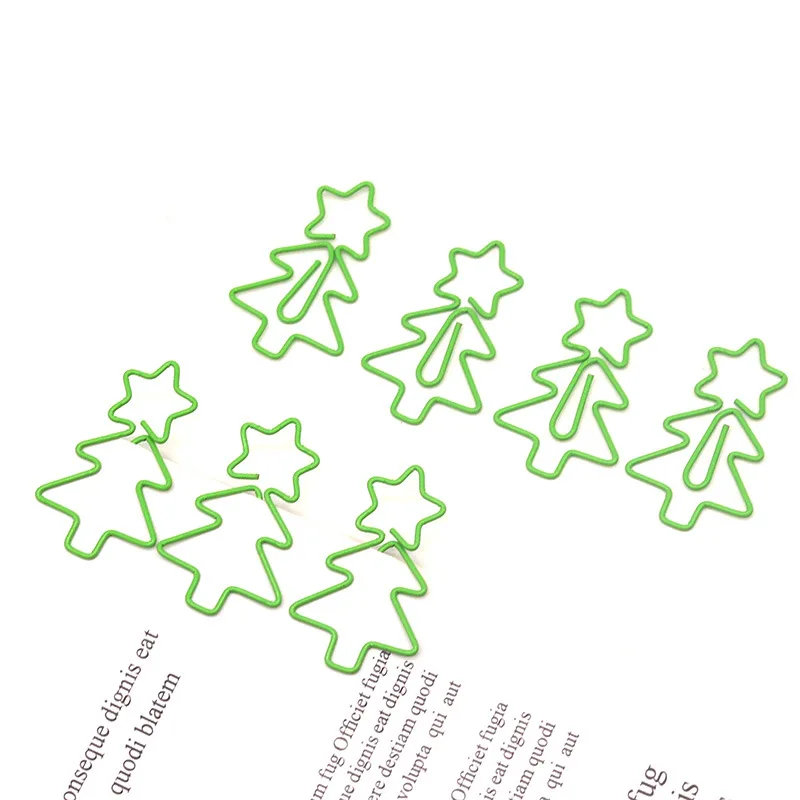 Creative Christmas Tree Paper Clips, 10pcs Metal Festive Shaped Clips, Cute Cartoon Plant Design, Unique Christmas-Themed Statio