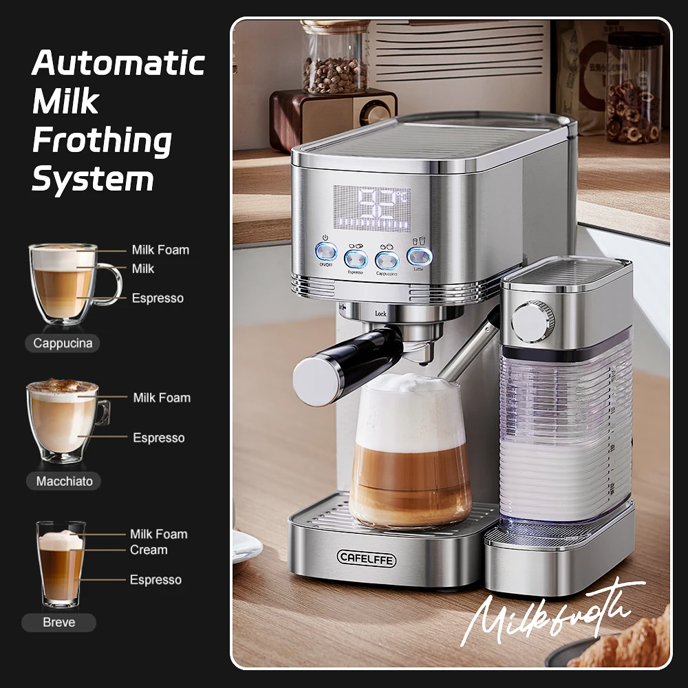 Cafelffe fully automatic Coffee Machine Espresso maker Cappuccino Latte Automatic Milk Froth cafeteria 20Bar Stainless Steels