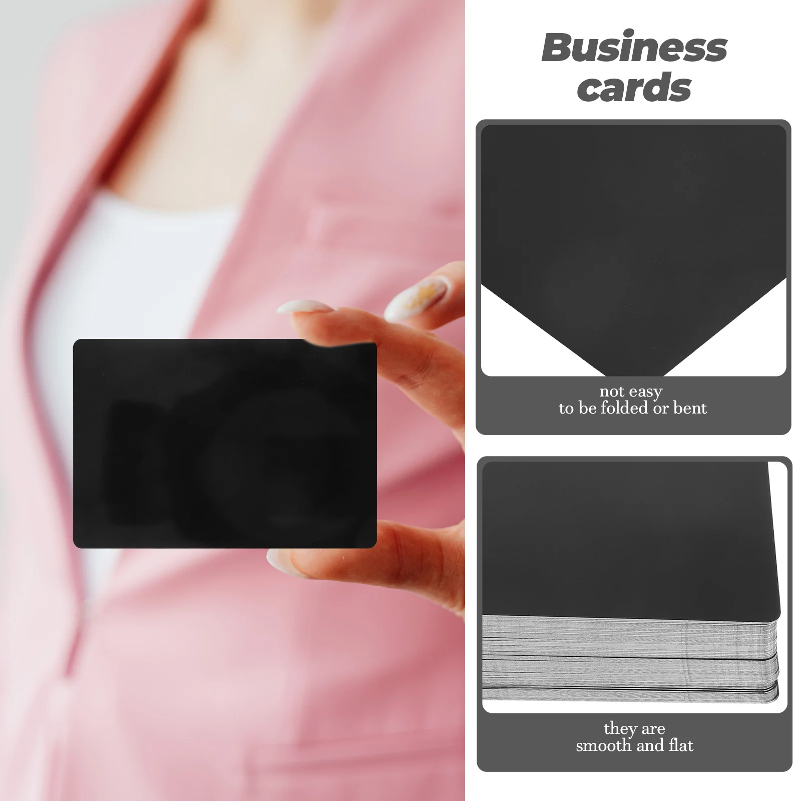 

50Pcs Metal Name Cards Aluminum Business Card Blanks DIY Engraved Metal Sheets Smooth Business Cards Name Card