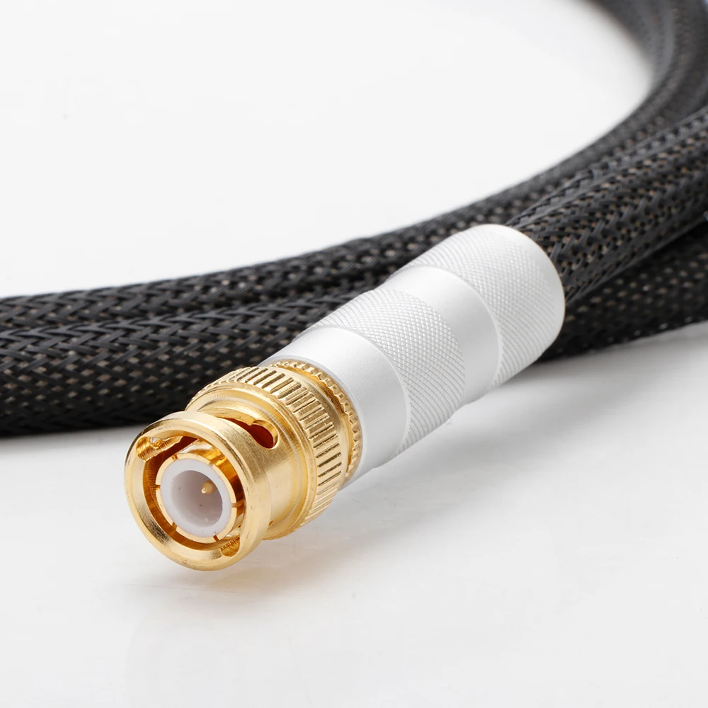 HiFi High End BNC Digital Coaxial Cable with Gold Plated BNC to BNC Connector/RCA Plug 5N OFC Cable