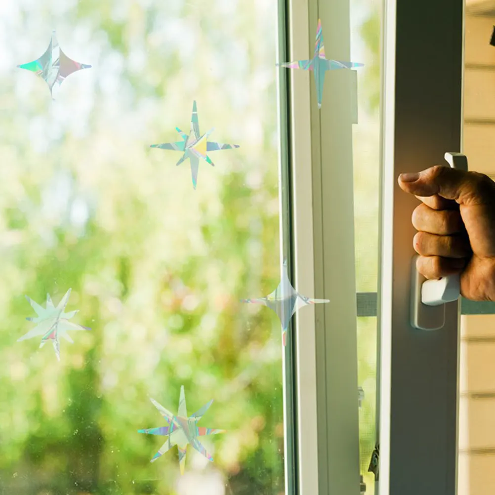 8Pcs Alert Bird Window Decals Non Adhesive Static Cling Stickers Prevent Collisions Sunlight Refracting Decorative Window