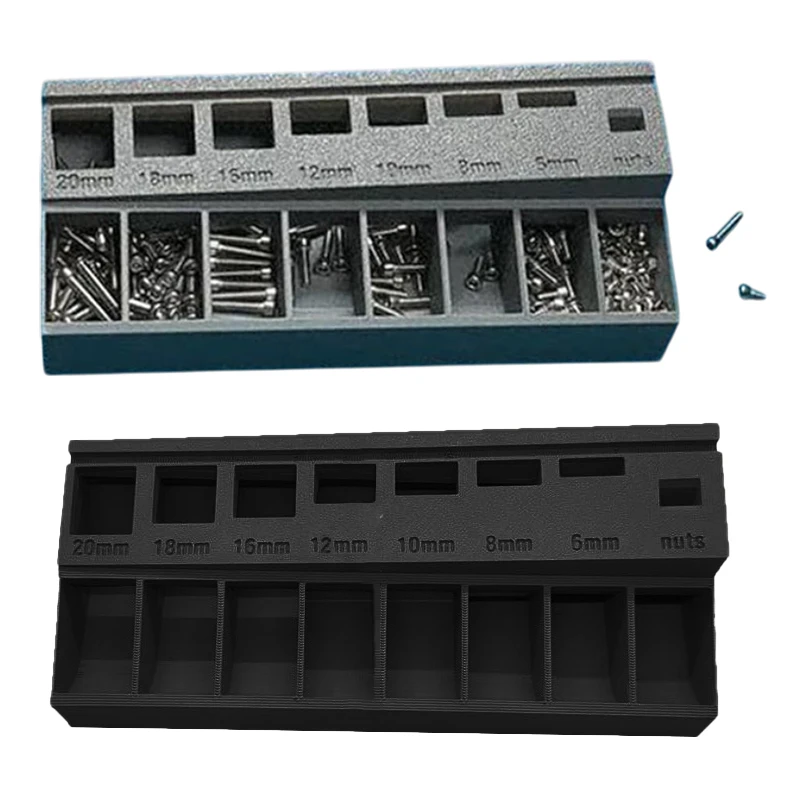 

M3 Bolt Sorter, Bolt/Screw Length Sorter Tray With 7 Measuring Slots, 3D Printed M3 Screw Sort Tray For Precision Organization