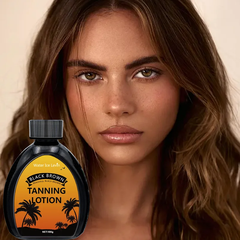 Black Brown Tanning Lotion, Waterproof, Long-Lasting, Moisturizing Self-Tanner, Contains Jojoba Oil Alcohol-Free, Suitable for All Skin Types, No Sunlight Exposure Needed.
