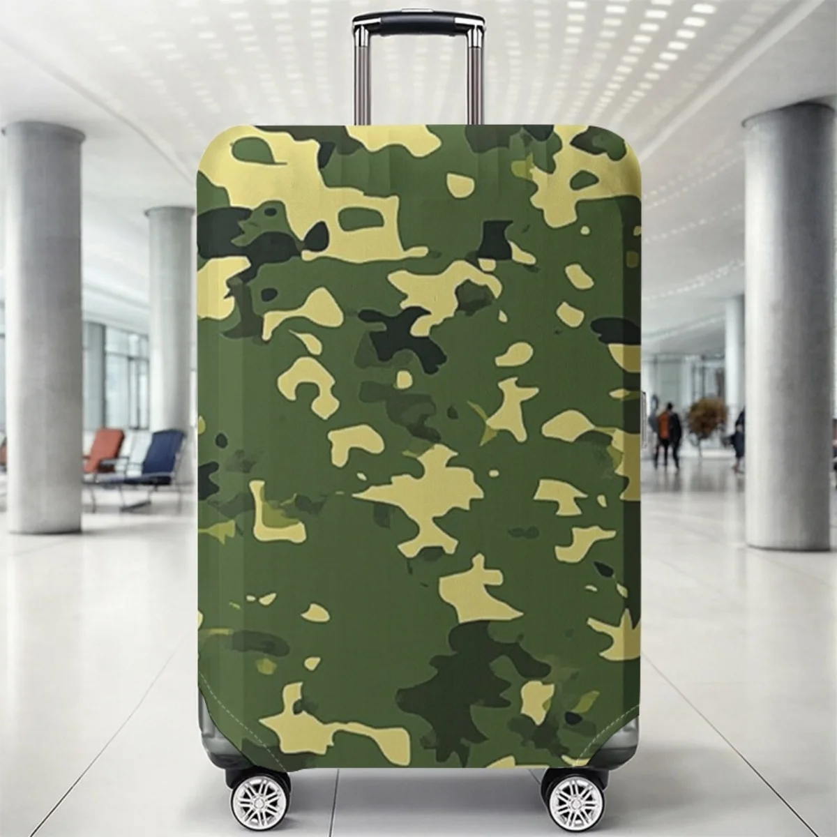 

Желто-зеленый защитный чехол для багажа с камуфляжным рисунком, подходит для чехлов для багажа размером 18-32 дюйма, перчаток для ручки багажа, путешествий.