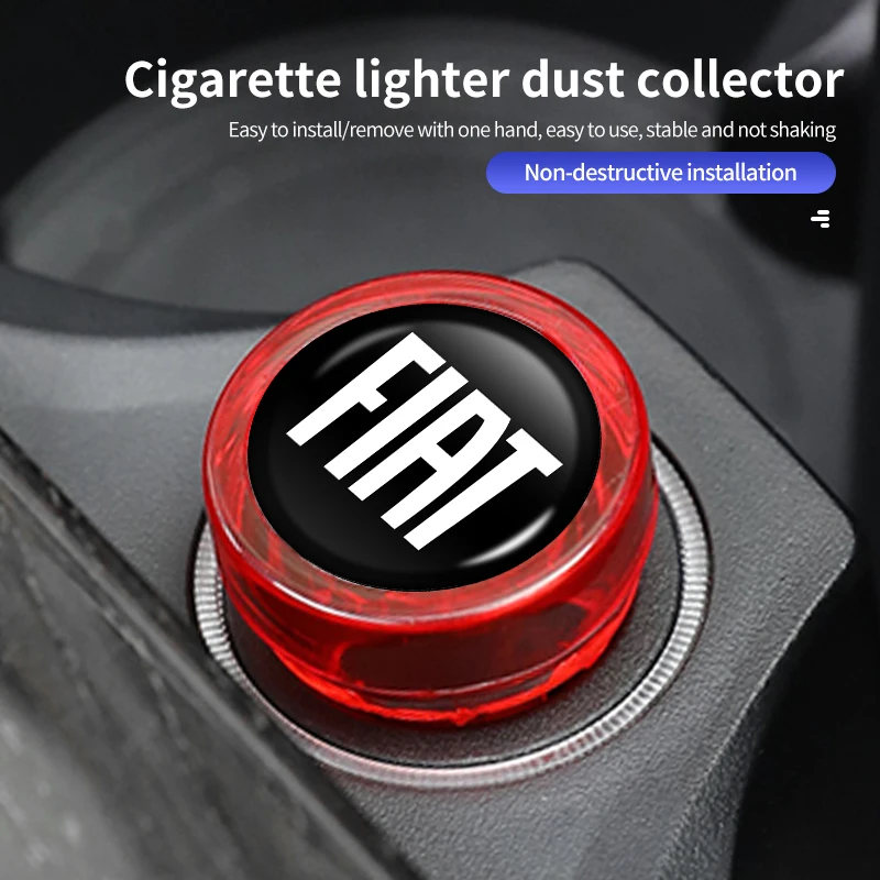 Car Interior Metal Cigarette Lighter Cover Dust Decorate Cover For Fiat Grande Punto 500 Abarth Tipo Panda Brave Stilo Palio