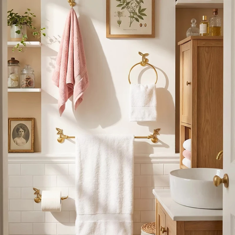 Vintage Brass Towel Ring-style Storage Rack, A Hole-free Towel Rack, Suitable for Use in Bathrooms and For Storing Bath Tissues.