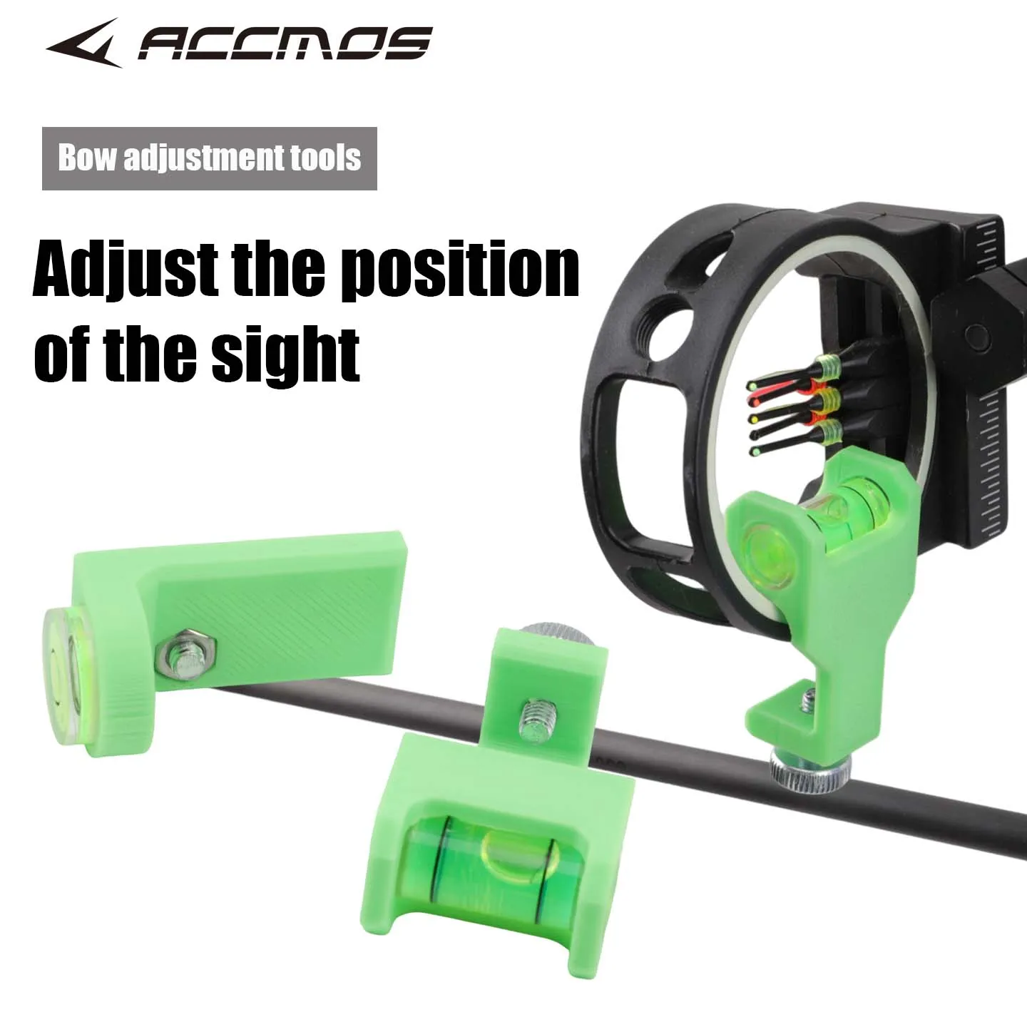 ACCMOS 3D Printed Bow Leveler, Accurate Archery Tuning Tool for Compound Bow, Adjustable Bow Level for D-Loop Arrow Rest Sight A