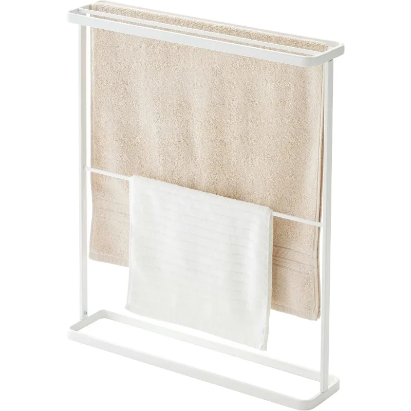 

Home Bath Towel Hanger - Bathroom Organizer Storage Holder Dry Rack Steel One Size