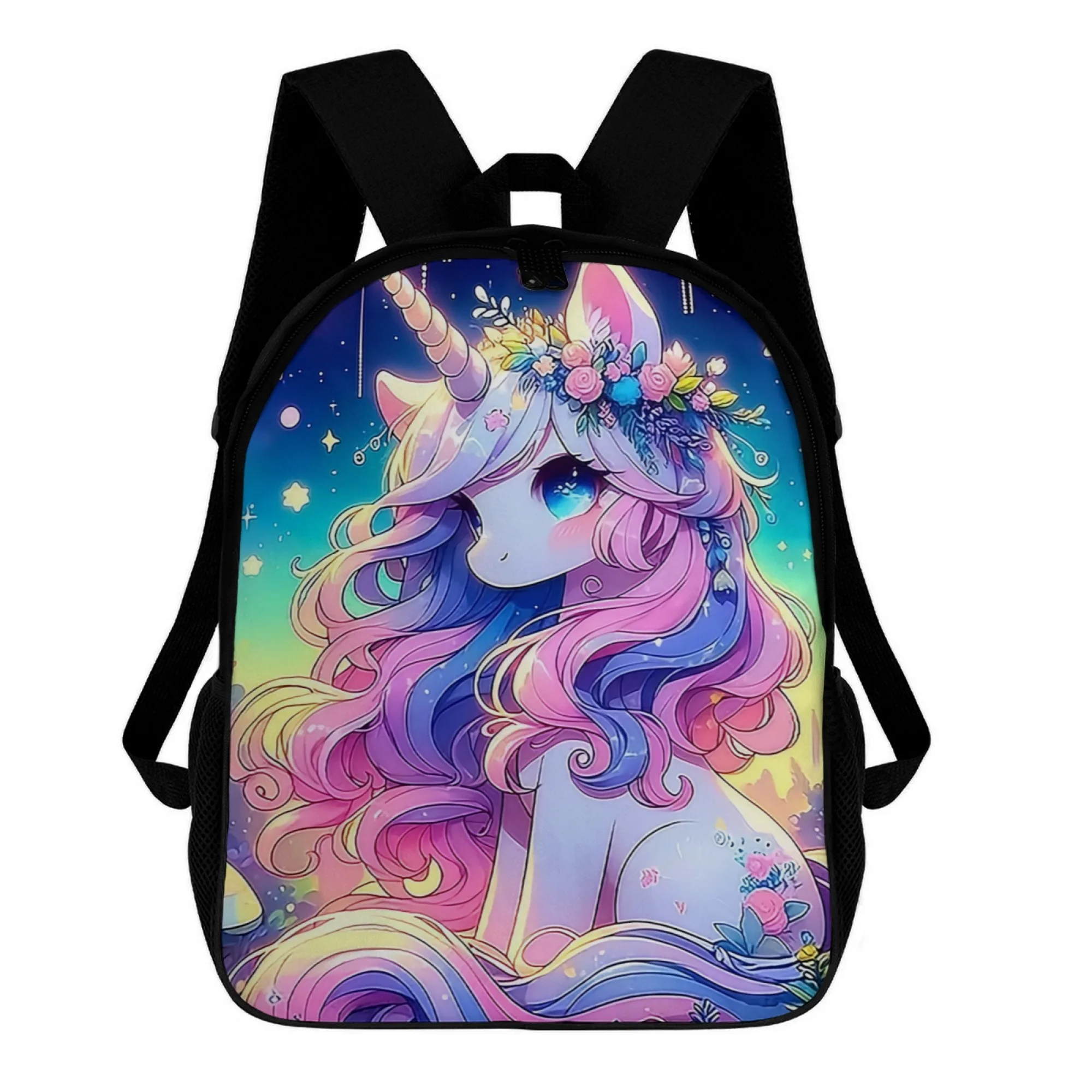 

12in Cartoon unicorn pattern Backpack, Polyester Fabric, Great for unicorn enthusiasts School, Travel & Outdoor Use