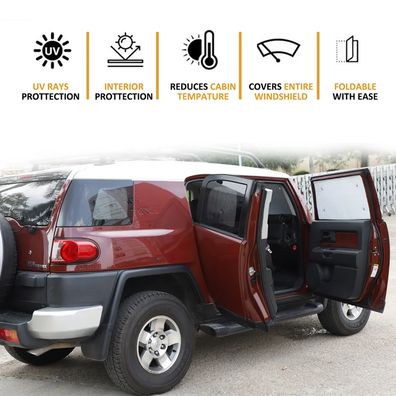 For Toyota FJ Cruiser full window glass sunshade car sunshade sun protection UV protection windshield sunshade shield