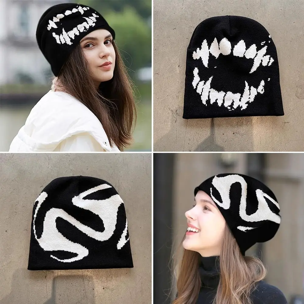 New Y2k Streetwear Women Hat Warm Pullover Knitting Hat Hip 