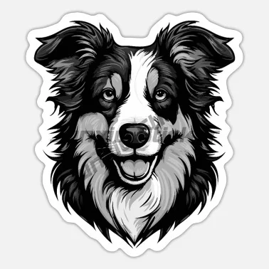 Border Collie Dog Cute Creative Stickers Wall Room Truck Motorcycle Car Bicycle Box Table Off-road Camper PVC Decal Accessories