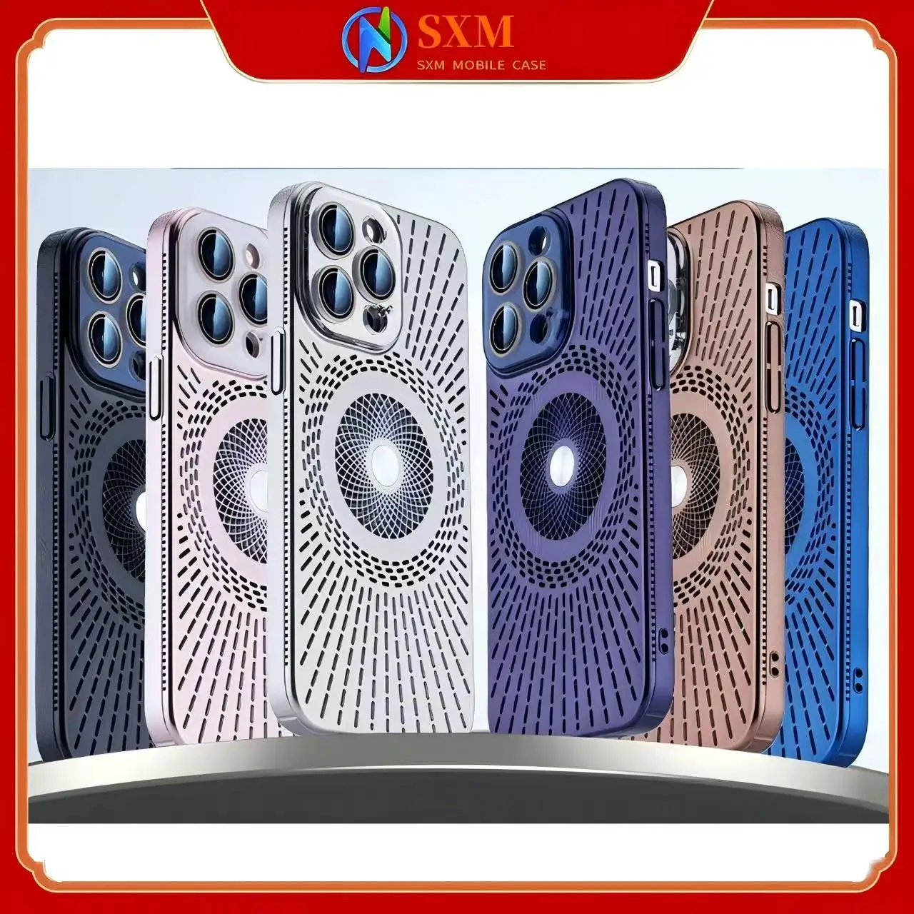 

Suitable for Apple mobile phone cool heat dissipation magnetic all-inclusive air vent protective case
