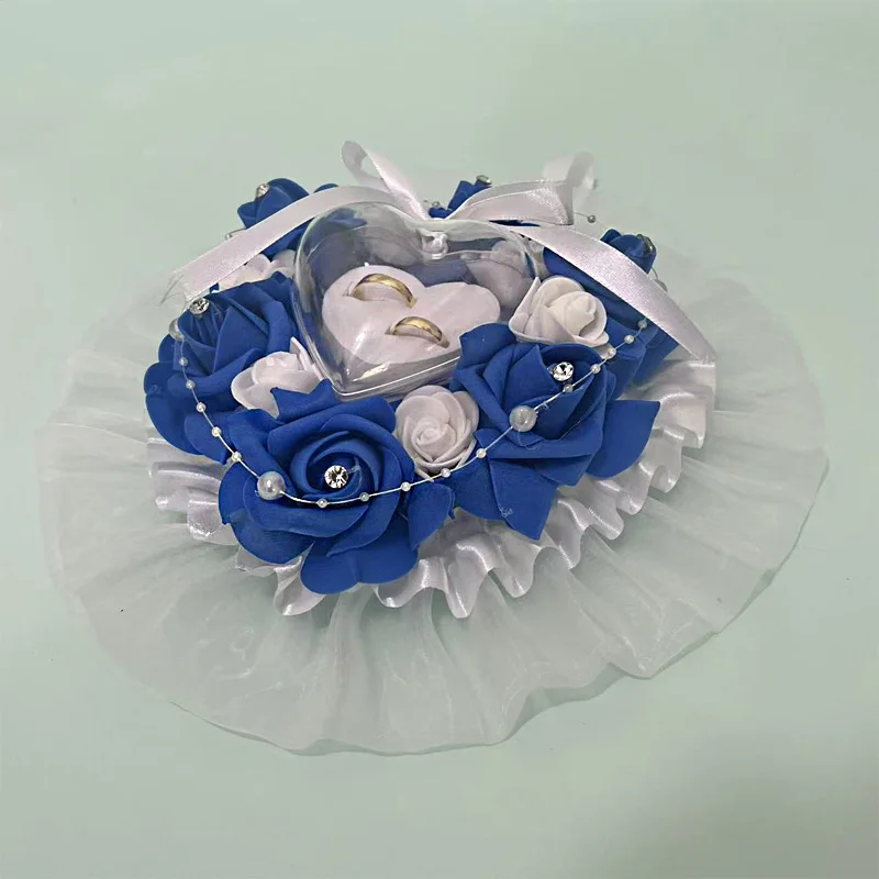Vintage-Inspired Wedding Ring Pillow –  Floral Motifs, Perfect for Classic or Outdoor Weddings image 5