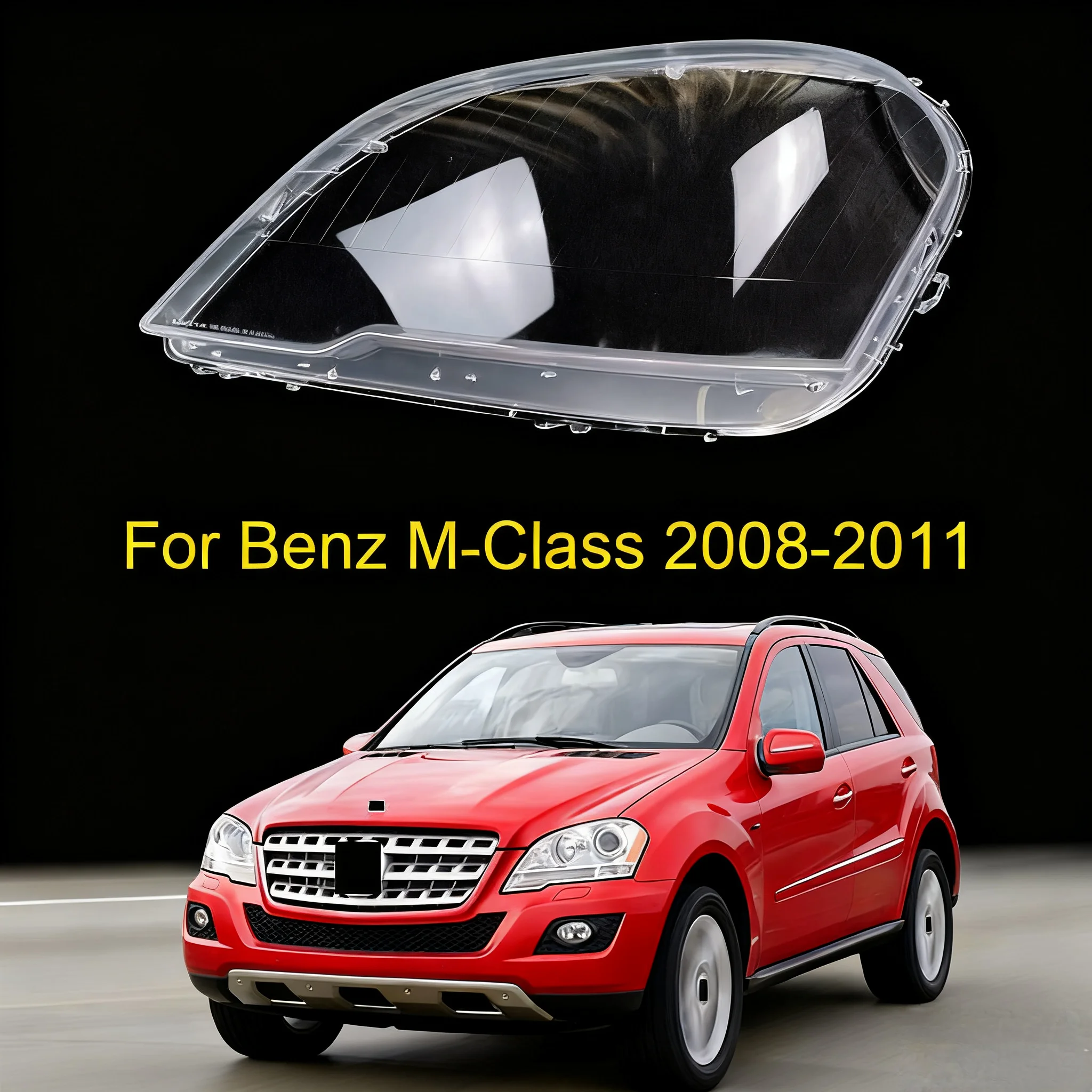 For Benz M-Class W164 400 ML450 ML350 ML300 ML500 2008-2011 Headlight Shell Transparent Glass Lampshade Headlamp Lens Cover