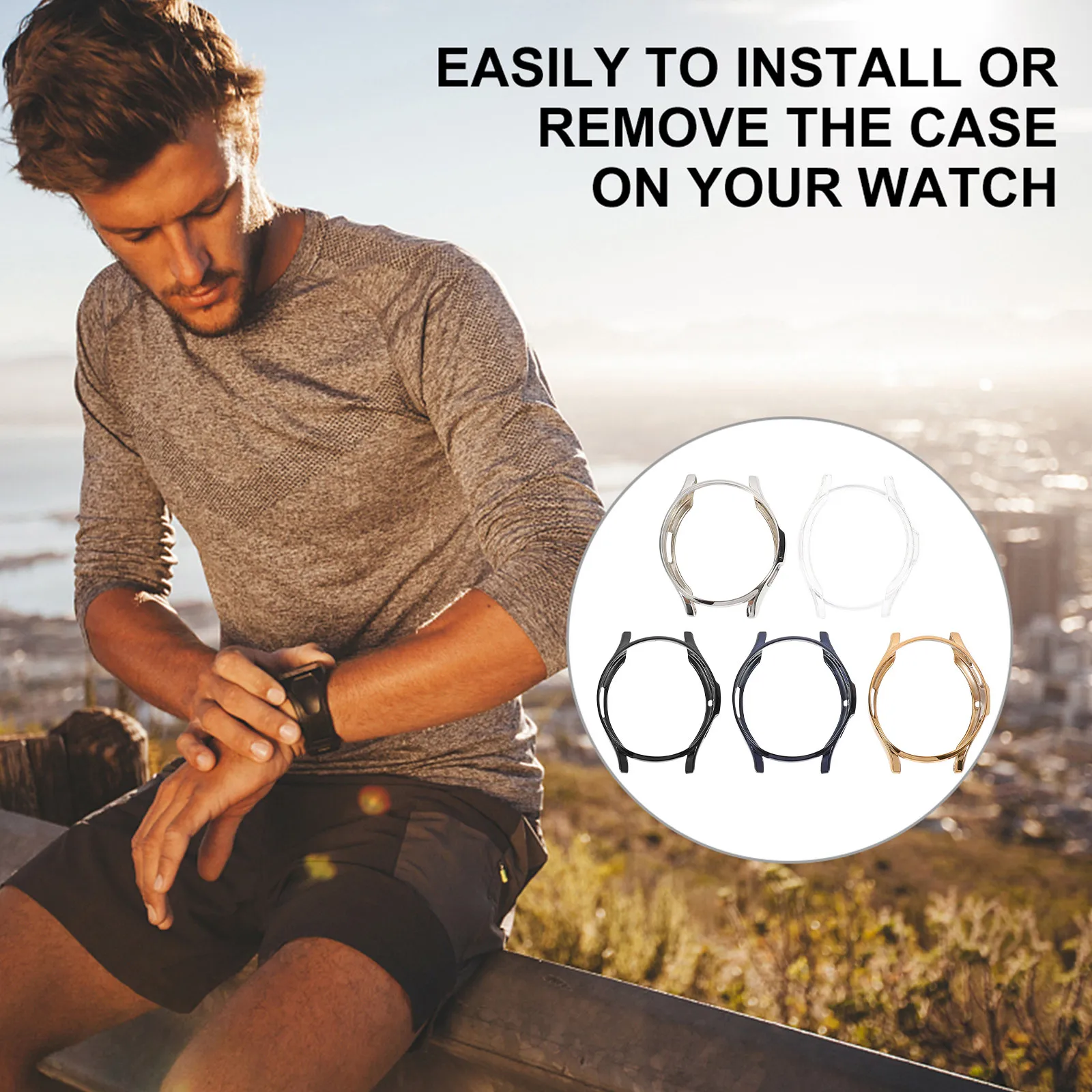 

5 шт. Премиальные защитные чехлы-бамперы для смарт-часов: защита от царапин, роскошный элегантный дизайн, легкие и удобные