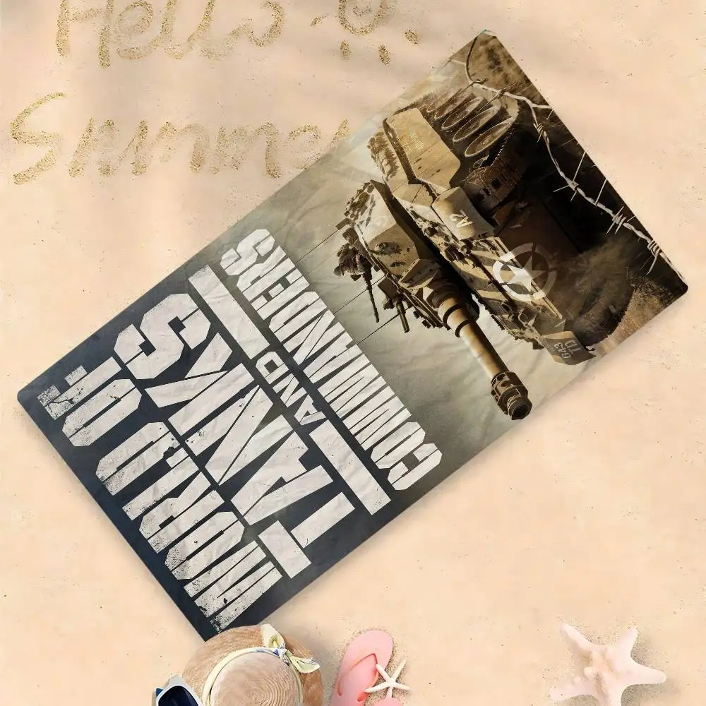 W-World Of Tanks Bath Towel Microfiber Soft Water Absorbing Breathable For Girl Kids Decorative Cartoon Beach Towel