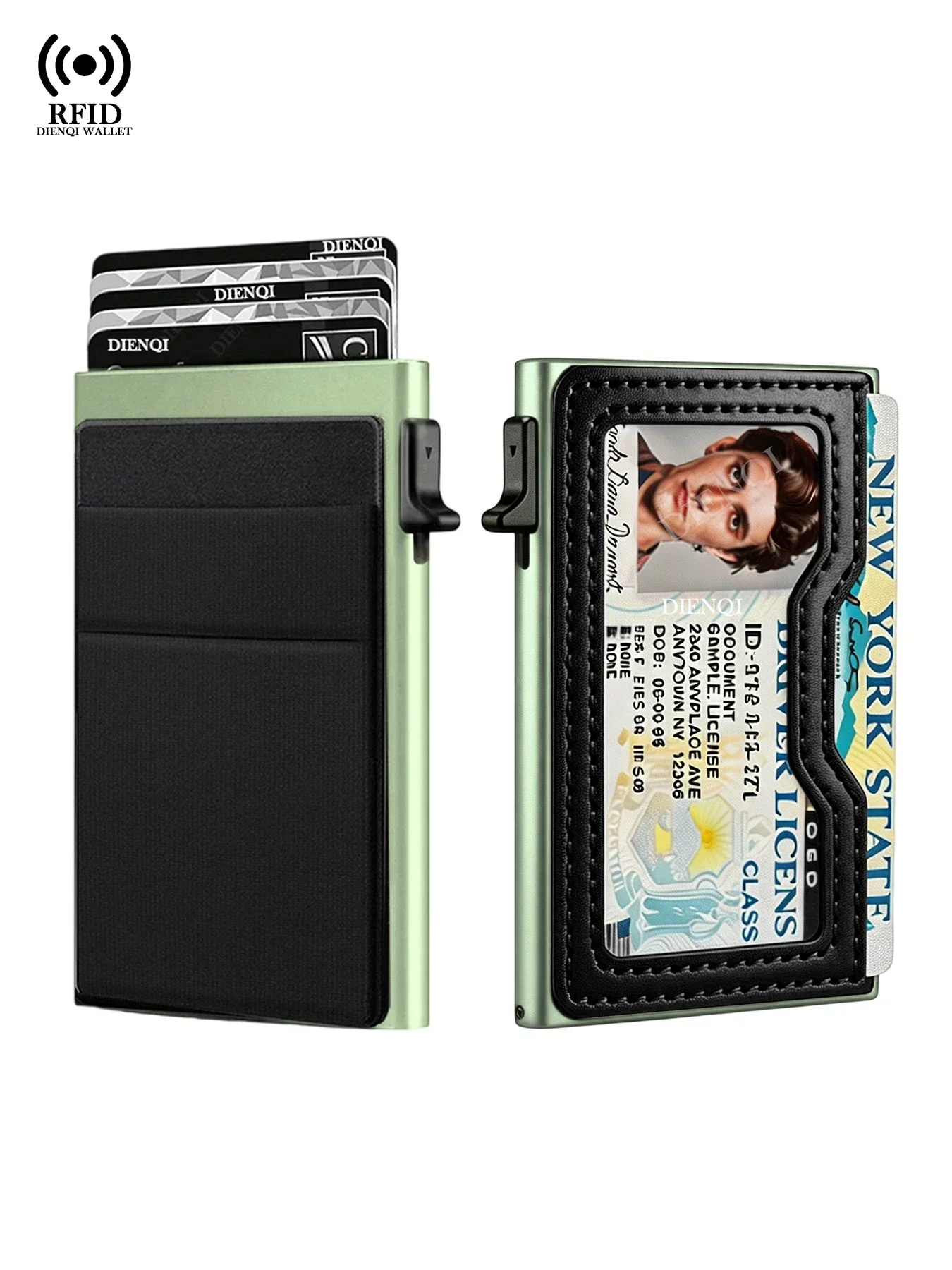 Geldbeutel Kartenetui Geldklammer Schlanker Minimalistischer Pop-Up-Kartenhalter RFID-Smart-Wallets ID-Fenster Mini-Taschen Luxus-Geldbörse Herren – Detail 12