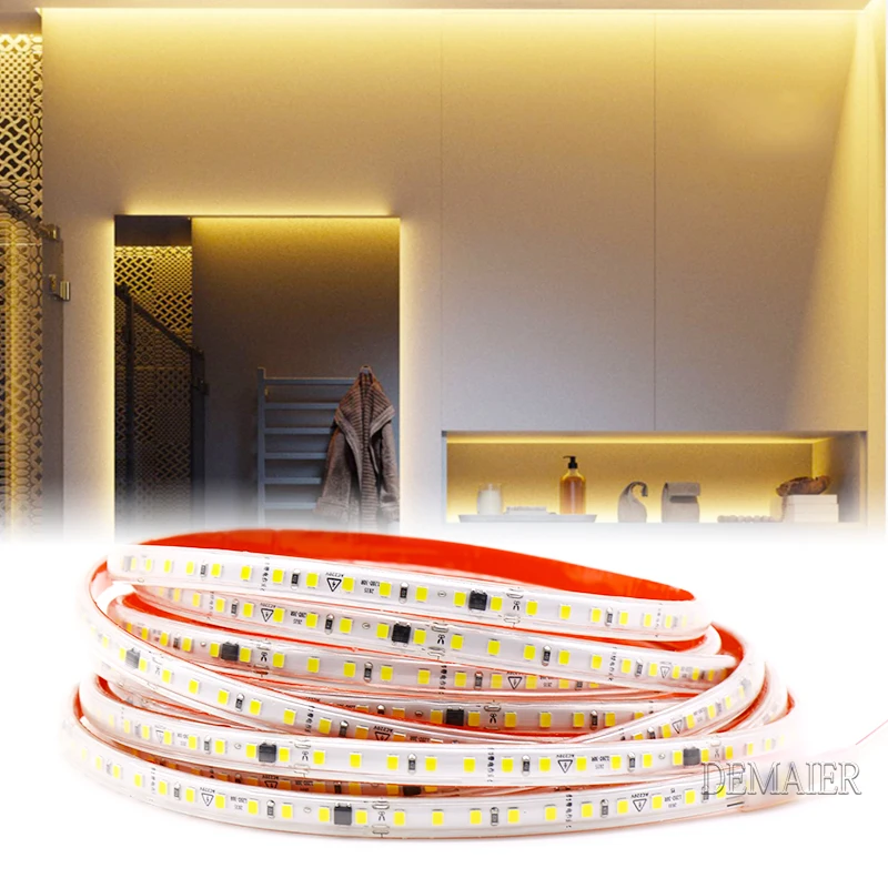 220v 120 LEDs/m High Bright LED Strip neon Light 2835 SMD Garden Outdoor Waterproof Indoor Outdoor Lighting Room Decoration Lamp