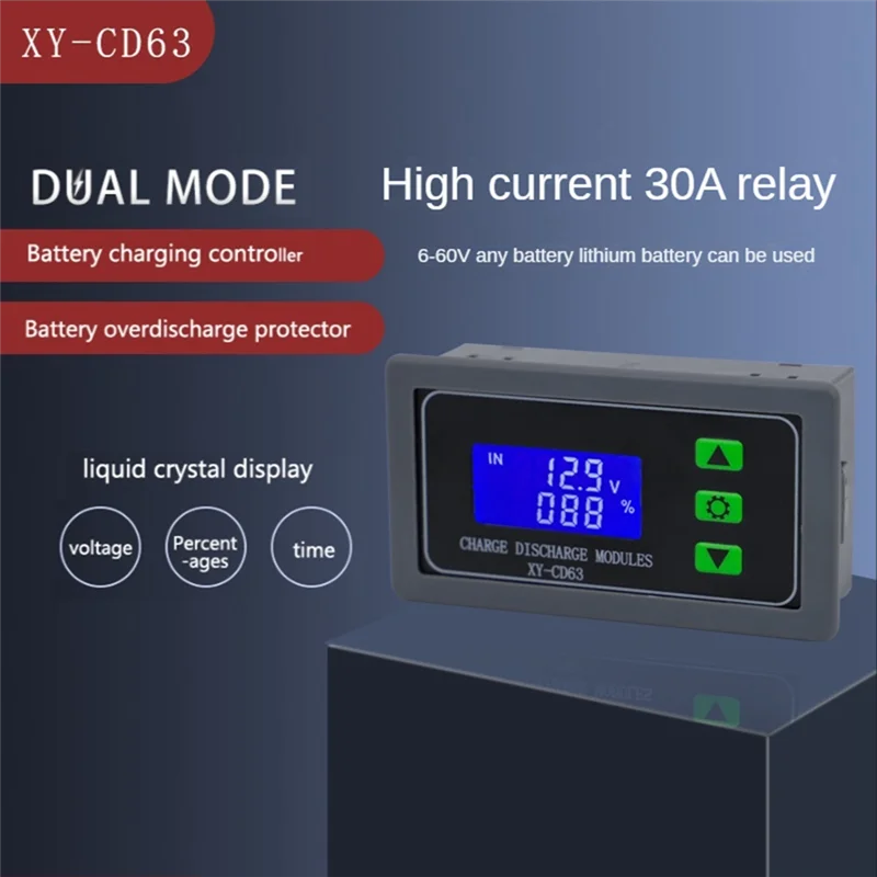 T44C_XY-CD63 CD63 30A Battery Charging Control Module Full Power Off DC Voltage Protection Undervoltage Power Protector