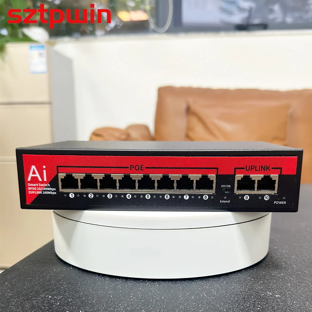 48V 8/16 Ports POE Switch Ethernet 10/100Mbps IEEE 802.3 af/at for IP CCTV Security Camera System