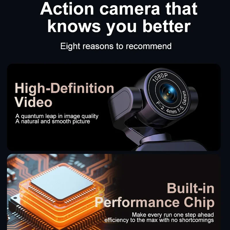 Handheld 360 ° Panoramic Shooting Sports Camera Hanging On The Chest Anti Shake Wifi Transmission Cycling 4K HD Recorder 2026 image 3