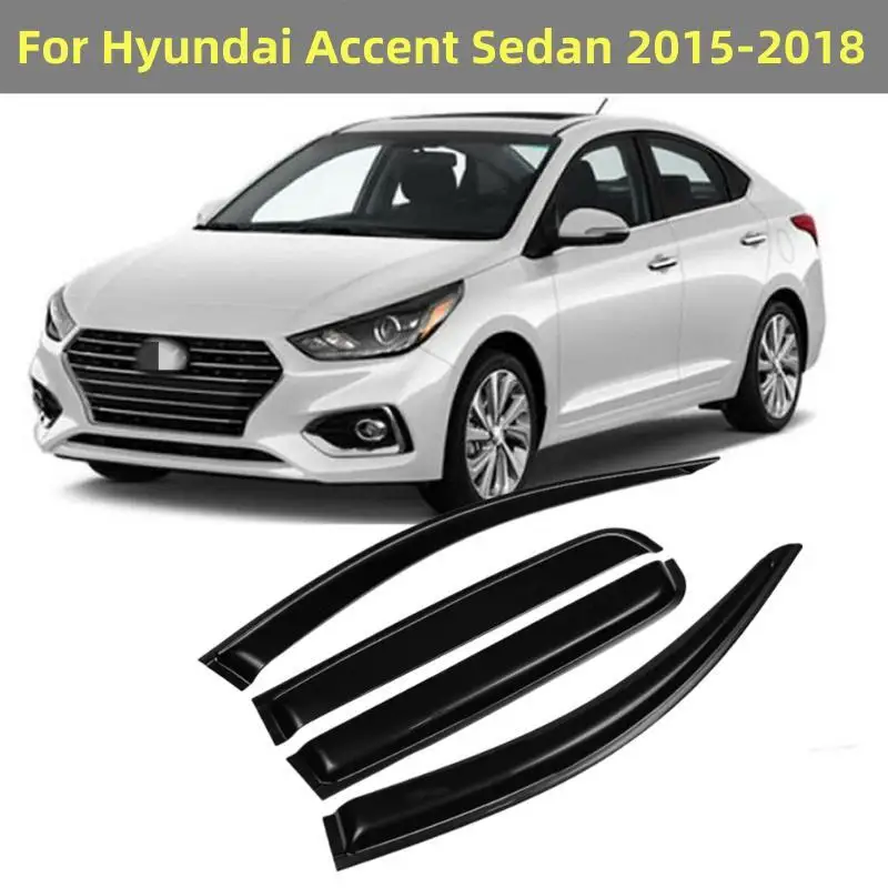 

For Hyundai Accent Sedan 2015 2016 2017 2018 Car Window Visor Sun Rain Deflector Guard Awnings Shelter Trim Exterior Accessories