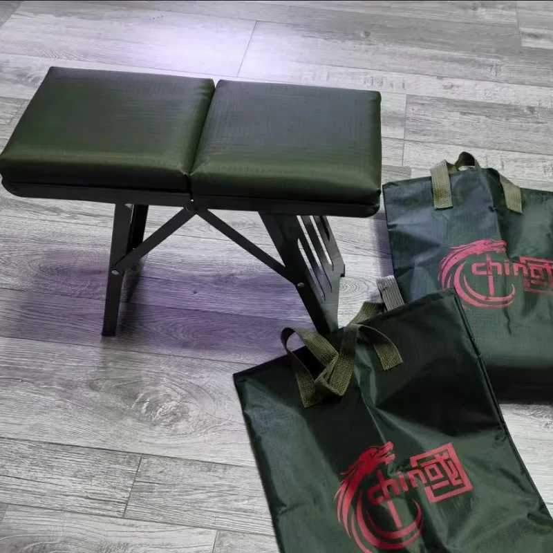

Heavy Duty Folding Stool, Durable Steel Camping Chair Portable for Outdoor - Compact Lightweight Seat for Fishing, Beach Hiking